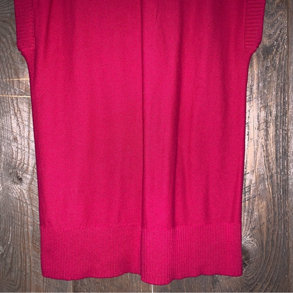 Women’s M TOMMY HILFIGER Red Raspberry Nordic Knit V-Neck Tunic Sweater Vest EXC - Picture 11 of 13